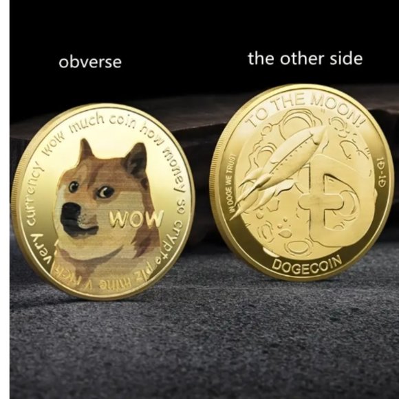 Dogecoin ''To The Moon'' Gold Plated Collectors Coin In Protective Case - Picture 1 of 3